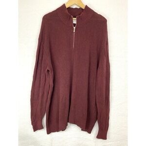 Tommy Bahama Sweater Men's XXL Red Casual 1/4‎ Zip Sweatshirt Pullover